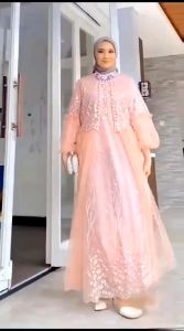 MAXI RAFIKA (M L XL XXL XXXL) GAMIS BRUKAT BUSUI LEBARAN PESTA KONDANGAN HARI RAYA MURAH