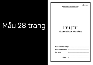 Quyển Lý lịch của người xin vào Đảng mẫu 2-KNĐ loại 28 trang bìa theo mẫu mới có ngày sinh