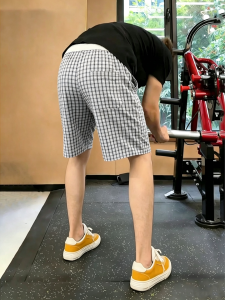 OUMULONG | Quick Dry Bubble Gauze Plaid Shorts