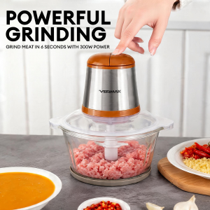 Vermax Electric Meat Grinder 300W 2L Baby Food Processor Vegetable Cutter 2-Speed Adjustable