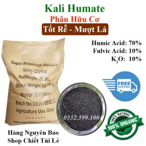 Phân Bón Humic Kèm Fulvic - Túi 1 Kg Kali Humate Dưỡng Rễ Tốt Cây
