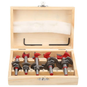 5pcs/set 15mm-35mm Woodworking Hinge Hole Opener Set&Wooden BoxPositioning Adjustable Hard Alloy Flat Wing Fotstner Drill Bits