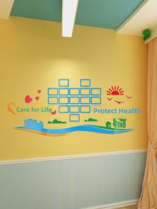Modern Simplified Chinese Culture Wall Photo Display 3D Wall Stickers Nursing Home Decorations Lifeguard Love Life Acrylic