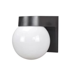 Outdoor Porch Light IP65 Waterproof Black White Wall Mount Porch and Patio Light with White Glass Globe for Balcony Garden