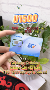 ( PHÁT WIFI ) SIM 5G VINA Gói U1500 - CÓ NGAY 500GB/THÁNG ( 17GB/NGÀY )  TRỌN GÓI 1 NĂM KHÔNG TỐN PHÍ DUY TRÌ - BẢO HÀNH 1 ĐỔI 1 từ MƯỜNG THANH ROYAL .FREESHIP - CHƯA KÍCH HOẠT.
