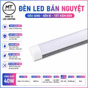 Đèn LED Bán Nguyệt Siêu Sáng 20W 40W 65W 80W 100W - Đèn Tuýp LED Ốp Trần Tiết Kiệm Điện 6500K Cho Nhà Xưởng Cửa Hàng