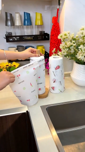 AOJN ผ้าขี้ริ้วขี้เกียจแบบใช้แล้วทิ้งทำความสะอาดห้องครัวแบบใช้แล้วทิ้งล้างจานแผ่นใยขัดมันไม่ติดผ้าไม่ทอซักเปียกได้