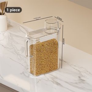 Grain Storage Jar Sealed Portable With Measuring Cup
