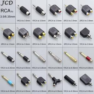 JCD | 2 Chiếc 3.5 Mm Âm Thanh Stereo Nam Sang RCA Nữ Jack Adapter 6.35 Mm Âm Thanh Mono Nam Sang RCA Nữ Bộ Chuyển Đổi Cho Loa