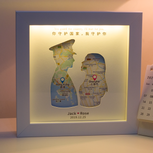 Customized Map Remote Couple Th Anniversary Significance DIY Handmade Hundred Days Valentines Day Gift for Boyfriends and Girlfriends