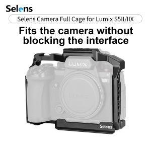 Selens Camera Full Cage For Luxim S5II/IIX with Cold Shoe&3/8-161/4-20 Thread hole&Arri Locating Holes