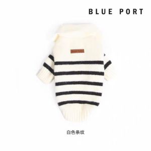 Thickened Warm Stripe Dog Sweater for Small to Medium Dogs Winter Autumn Essential Pet Clothes Snug Fit Casual Style
