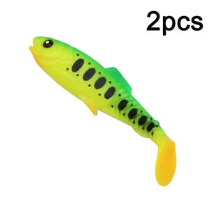 2pcs Soft Fishing Lure T Tail 11.5cm/4.53in Artificial Bait For Freshwater & Saltwater Fishing