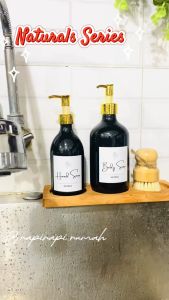 NATURALS - Botol Sabun Isi Ulang Pump 500 ML & 300 ML Clear Gold