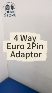 SUM 4 Way Euro 2 pin Adaptor TO UK 3 Pin Plug (Without/With Light)