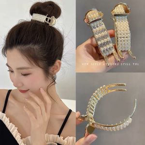 Kẹp tóc càng cua kim loại đính đá sang chảnh thời trang Hàn Quốc - HOT