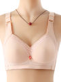 Xueting Han Luxury V-รูป Bra ไนลอนซับผ้าฝ้ายถ้วยเต็มเครื่องประดับเพชรสําหรับหญิงสาวฤดูร้อน. 
