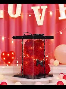 SayaHiyas Rose Bear Cute Teddy Bear rose lamp Valentines Day Christmas Gift Rose Bear LED Rose Flower Bear