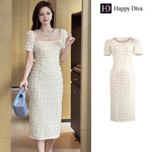 Happy Diva Womens Apricot Mesh Patchwork Dress Vintage Dress Wedding Party Dress Graduation Dress 21737