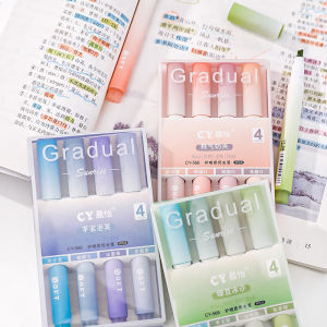 Ready Stock 4 PCS Highlighters Set Cute Korean Stationery Marker Pens School Supplies