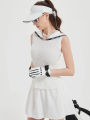 MG Golf Clothing Women's White South Korea Women's Clothing Socialite Noble Golf Fancy Summer Suit High Elastic Sleeveless. 