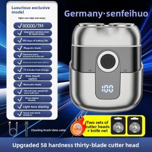 MONLEYTA | German Precision Electric Shaver Double Head Portable Mens Full Body Washable Razor Titanium Blade Floating Head Magnetic Head