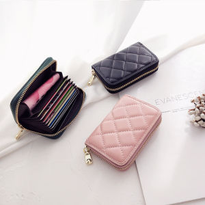 Ví Da Nhỏ Gọn Cho Nữ Ví Đựng Thẻ Hình Thoi Ví Da Thật Nhiều Ngăn Khóa Kéo Ví Da MOOCO MORNING Phong Cách Hàn Quốc