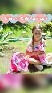 กระเป๋านักเรียนเด็ก✨กระเป๋านักเรียนตุ๊กตาการ์ตูน กระเป๋านักเรียนสำหรับเด็ก แจกตุ๊กตายูนิคอร์น สองสี เหมาะสำหรับเด็กอายุ 2-8 ปี