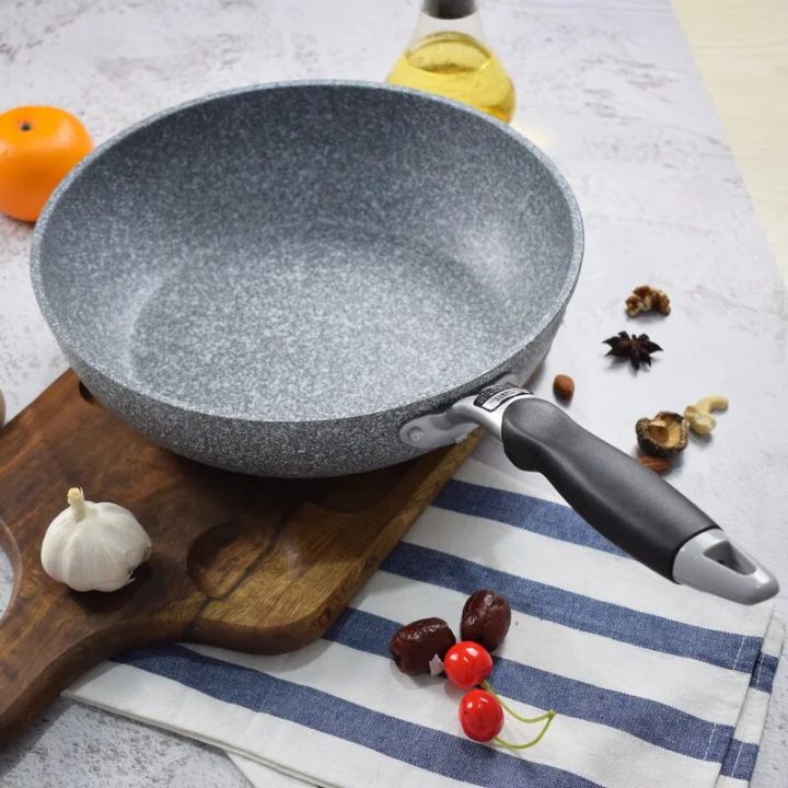 1700W Wooden Handle Medical Stone Oven Electric Grill BBC Machine Bakeware Flat Bottom Frying Pan  Kitchen Supplies