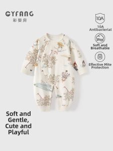CAIYINGFANG | Spring Autumn Winter New Pure Cotton Baby Onesie Floral Open Front