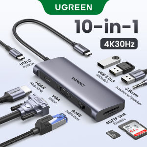 UGREEN USB-C 4K 30Hz/60Hz HUB Converter Adapter Multi USB 3.0 HDMI VGA RJ45 PD Adapter Dock For Thinkpad T14 MacBook Pro M3 M2 M1 Accessories USB-C Type C 3.1 Splitter