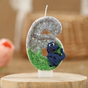Creative Digital Dinosaur Theme Birthday Cake Decorative Candles for Boys Cartoon Party Series Independently Packaged