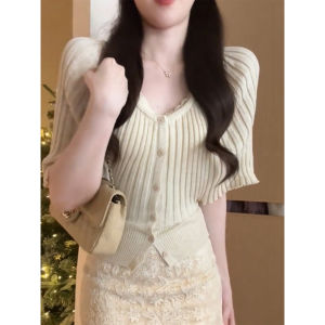 ZHILU | Unique and Aesthetic Short Sleeve T-Shirt for Women Knitted Shirt