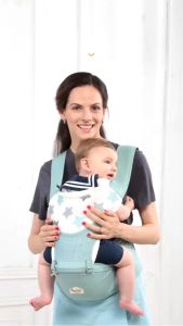 Địu em bé sơ sinh cao cấp đa năng nhiều tư thế EmmaKids chống gù chất liệu vải thoáng khí an toàn SKULD