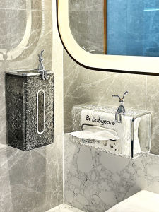 กล่องใส่ผ้าเช็ดหน้าหรูหราแบบติดผนังสำหรับห้องน้ำและครัว กล่องใส่กระดาษชำระแบบตั้งได้ กล่องใส่ของสำหรับจัดระเบียบในครัวเรือน