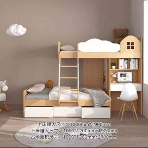 Pre-order childrens theme bunk bed with storage childrens bed boy girl solid wood single bed push and pull bed childrens room