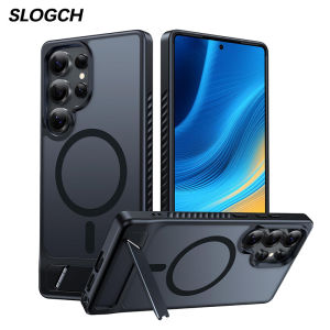 Invisible Stand Magnetic Phone Case For Samsung Galaxy S26 S25 S24 23 Ultra Cases with Stand For MagSafe Non-Slip Translucent Cover For S25 FE S25 Edge S24 S23 Plus Military Grade Shockproof Protective Casing