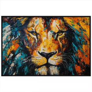Tranh sơn dầu trừu tượngsư tử. Tranh treo tường dán tường canvas trang trí. CGI-1758