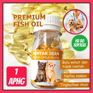 MINYAK IKAN FISH OIL ISI 50 PIL VITAMIN PENGGEMUK & PELEBAT BULU KUCING