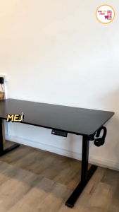 Carbon Black & White Oak Premium 18mm Thickness Thick Table Top  Office Standing Desk Smart Lifting Adjustable Height Standing Table Gaming Table Study Working Table Standing Desk [5 years warranty]