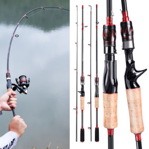 Sougayilang 1.65M Fishing Rods Carbon Fiber Pole Ultra-light Rod Spinning Rod Casting Rod for Bass Pike Fishing
