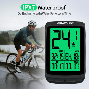Wireless Bike Computer with Real-time Speed Odometer Speedometer Stopwatch Auto Backlight Ultra-Long Standby Battery for Cycling