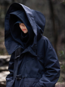 AOGZ | AOGZ Hooded Jacket Mens Womens Oversize Spring Autumn Casual Workwear Style Polyester Fiber Long Sleeve Zipper Closure Jacket