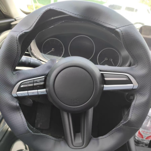 Hand Stitched Perforated Artificial Leather Steering Wheel Cover  For Mazda 3 Axela 2020 Atenza 2020 CX-5 CX5 2020  CX-9 2020