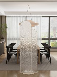 No-Install Longhong Glass Screen Partition Modern Simplicity Design for Living Room Entrance Bedroom Artistic Feeling Separation