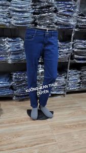 Quần jean nam XANH ĐẬM TRƠN 05 thời trang đơn giản chuẩn fome quần bò nam chất giãn có size đại v05