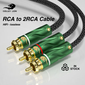 GOLLEY LION HIFI Single RCA to Dual RCA Subwoofer audio cable Pure Copper One Sub-2 Splitter Y RCA Cable