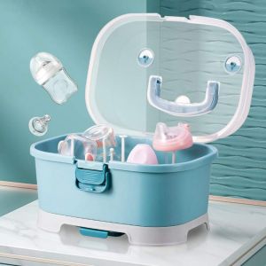 Baby Milk Bottle Storage Box and drying rack feeding bottles cups pacifiers Anti Dust Travel Container