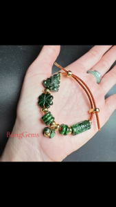 vòng tay nữ hồ ly chúa ngọc cẩm thạch tự nhiên vip mix cỏ 4 lá đồng điếu lu thống ngọc cẩm thạch vip và charm túi tiền cẩm thạch vip bọc vàng tây vòng tay đá phong thủy trang sức thiết kế đủ hóa đơn thẻ bảo hành