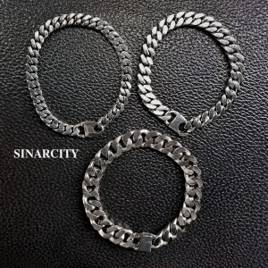 SC Gelang Rantai Stainless Steel Silver Putih Premium | Gelang Rantai Baja Anti Karat  | COD | Gelang Rantai Monel | Gelang Rantai Monel Pria | Gelang Rantai Tebal Premium | Gelang Tangan Pria Dewasa | Gelang Pria Baja | Gelang